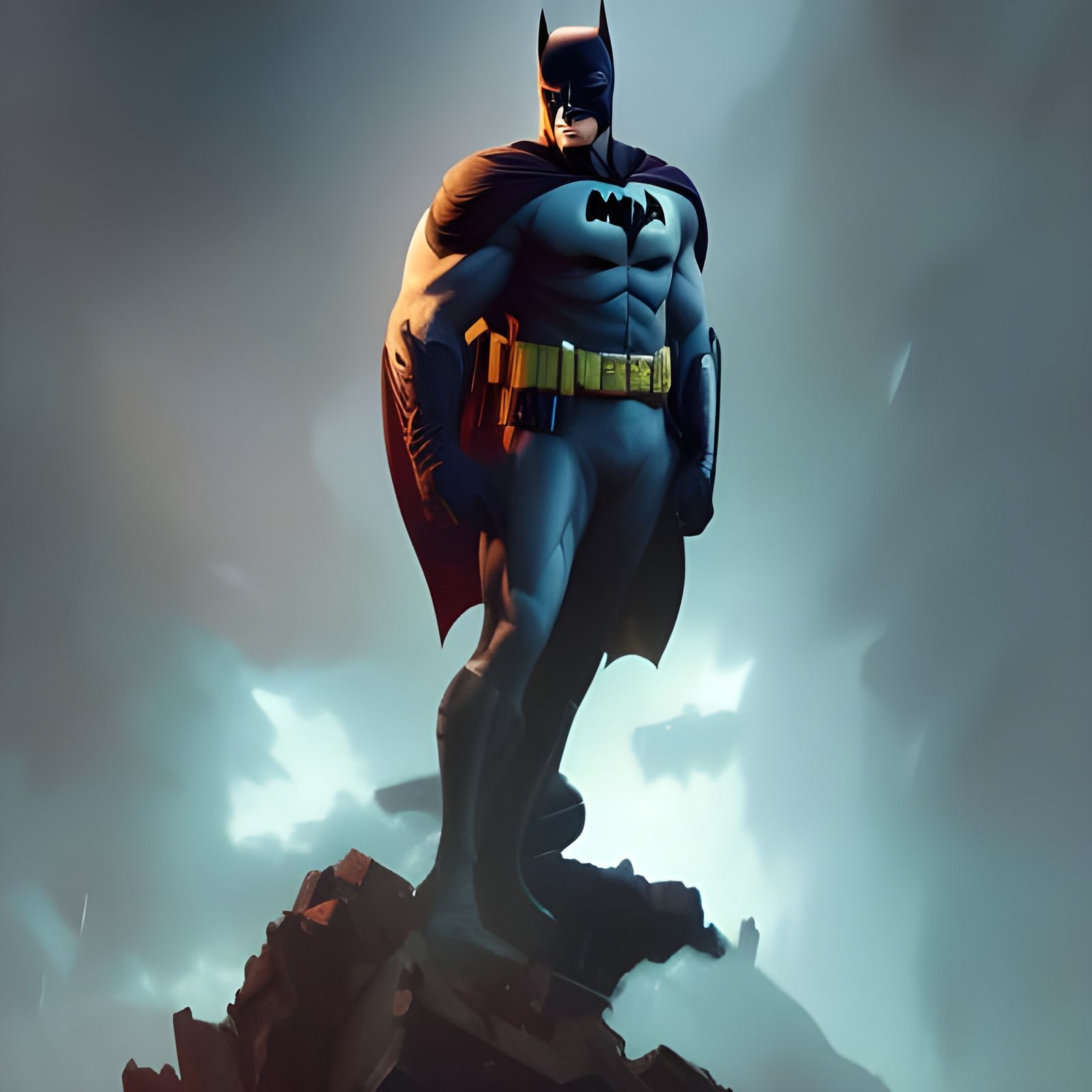 Batman Portrait in Comic Book Art Style
