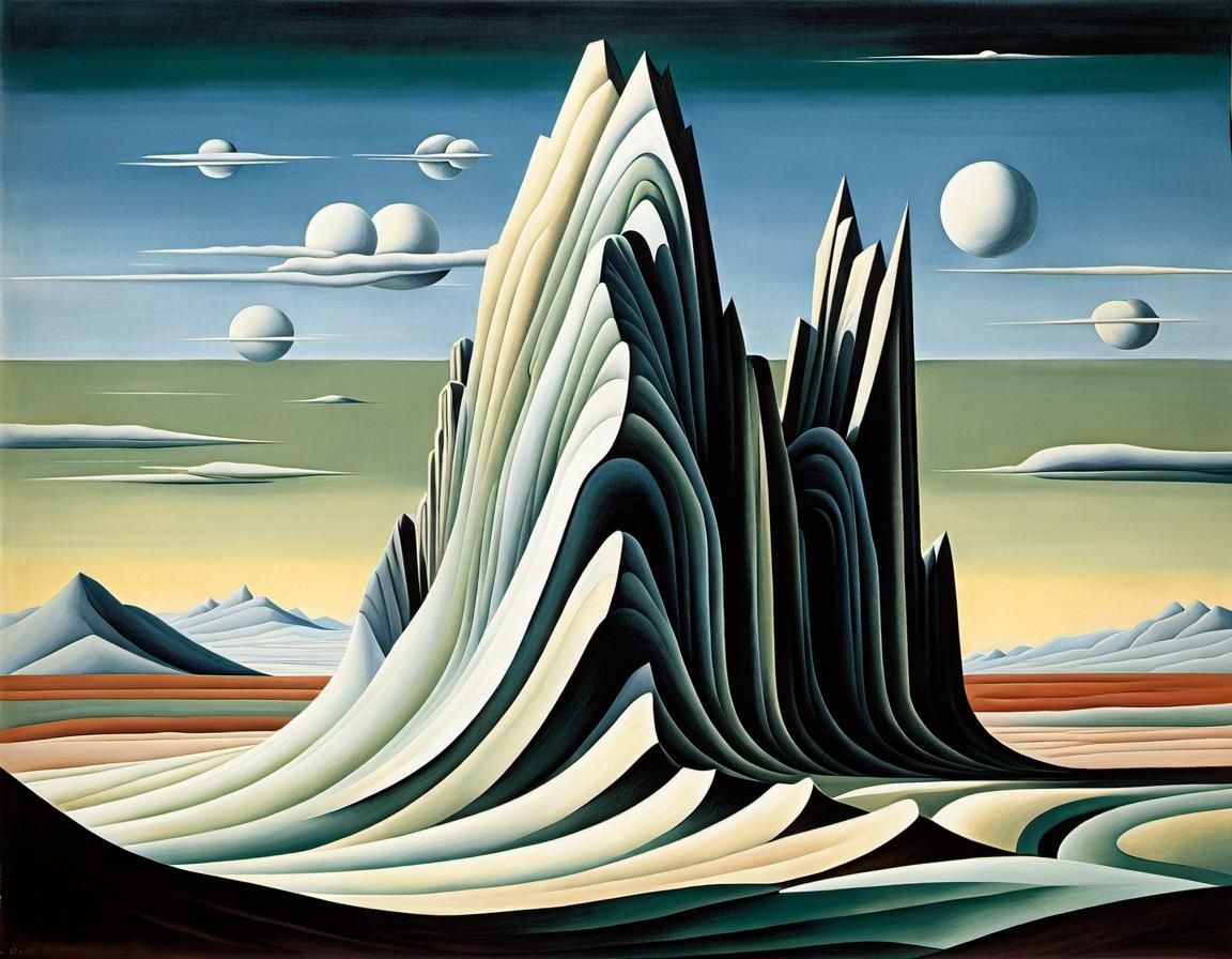 Surreal Landscape in Style of Kay Sage