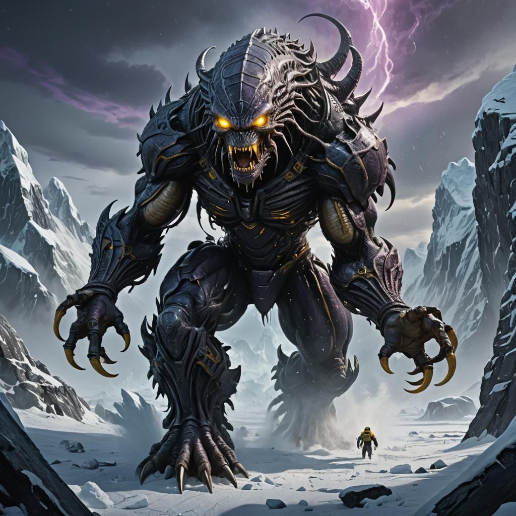 Alien Serapede Invasion: Dark Fantasy Concept Art