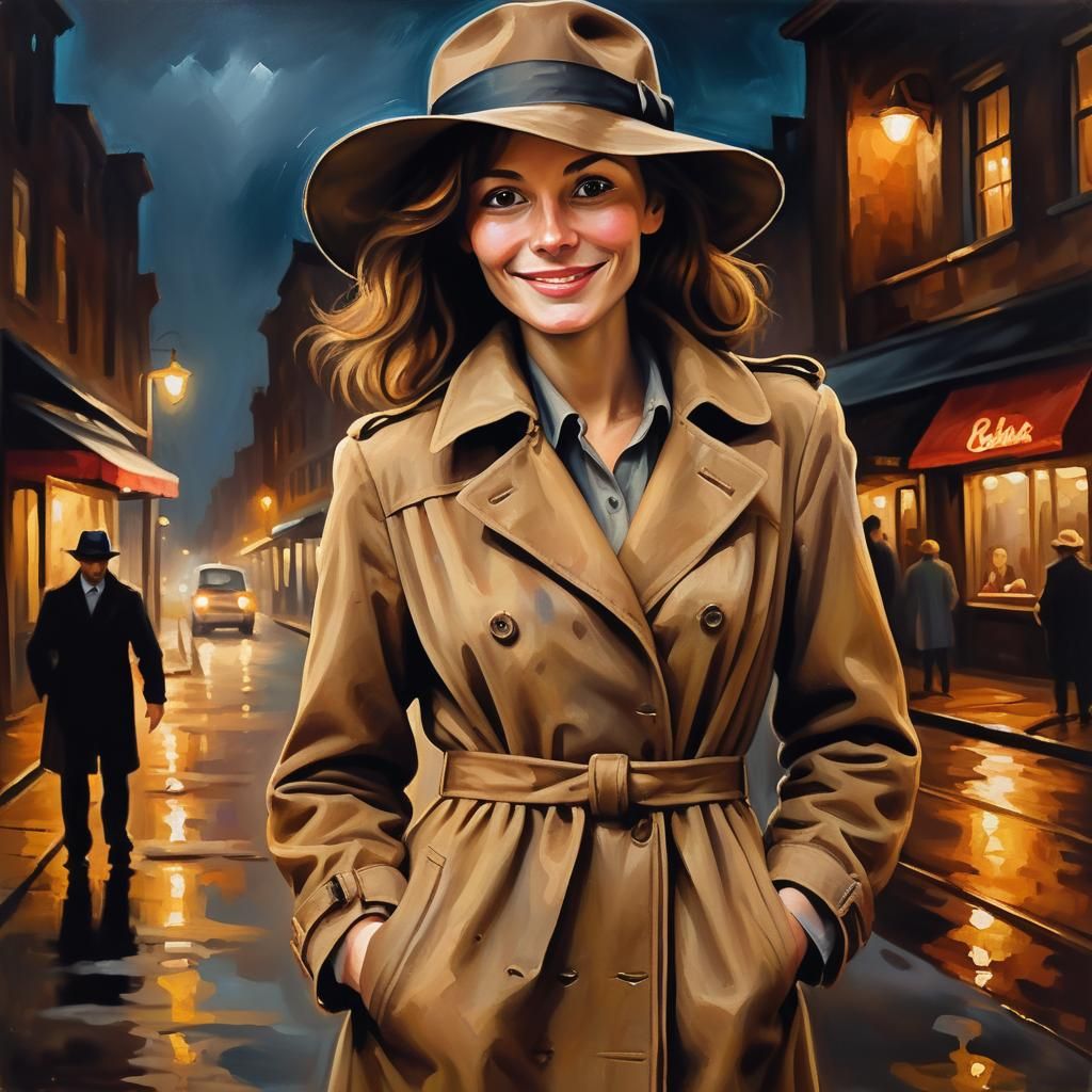 Woman in Fedora: Impressionistic Oil Painting
