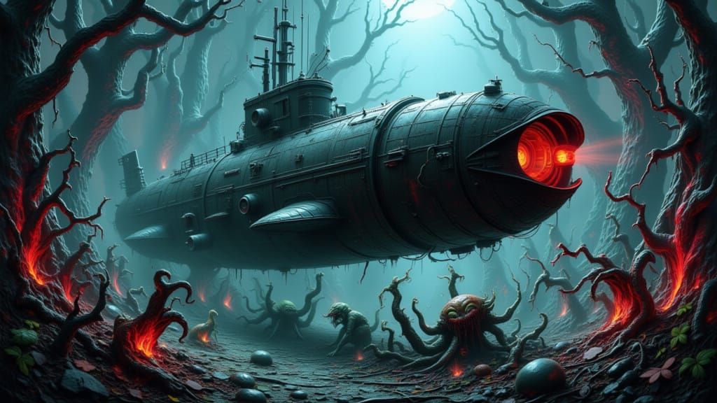 Alien Submarine Encounters Bizarre Deep-Sea Life on Exoplane...