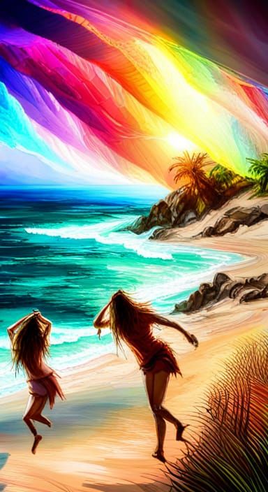 Dancing on the beach