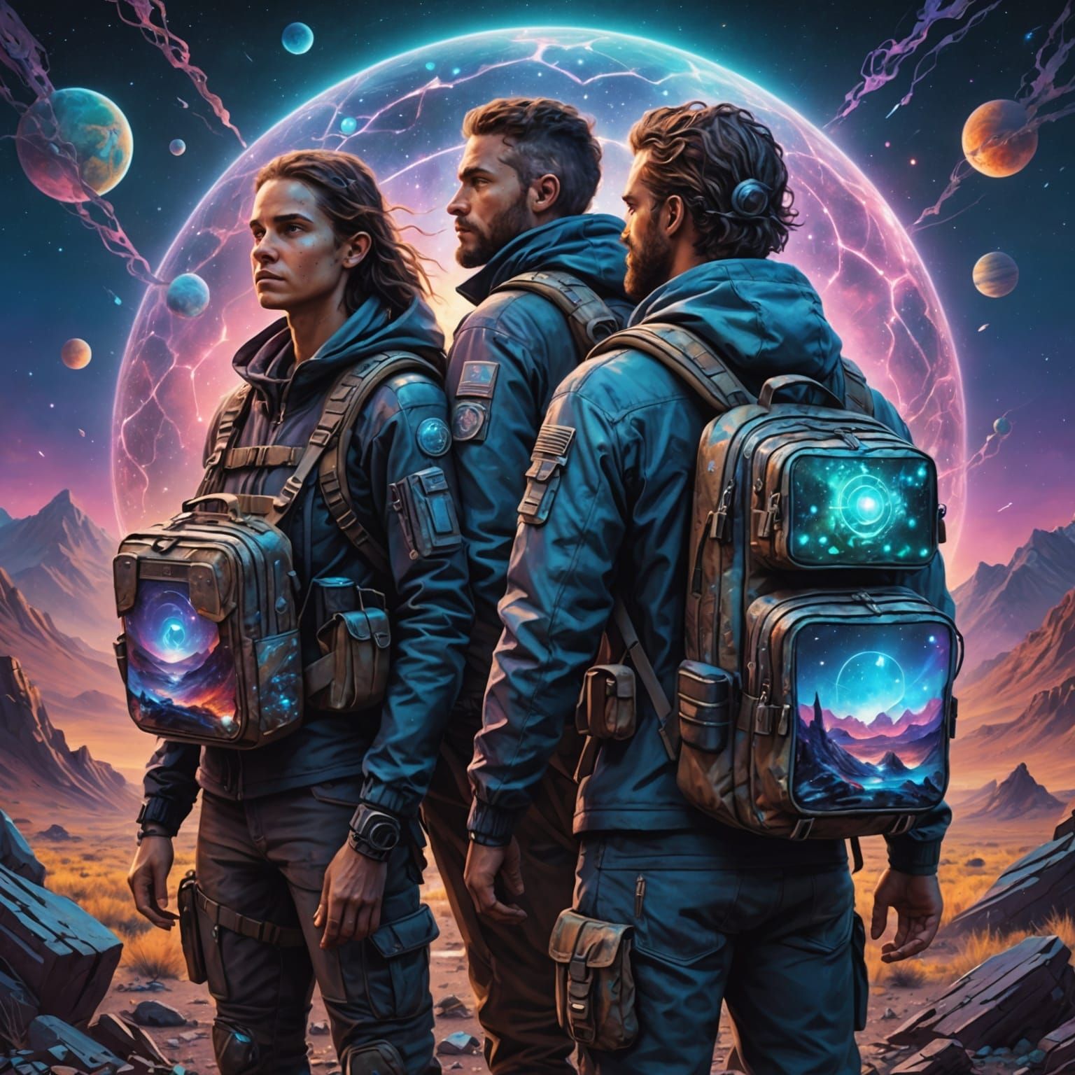 Wasteland Survivors: Holographic Astral Illustration