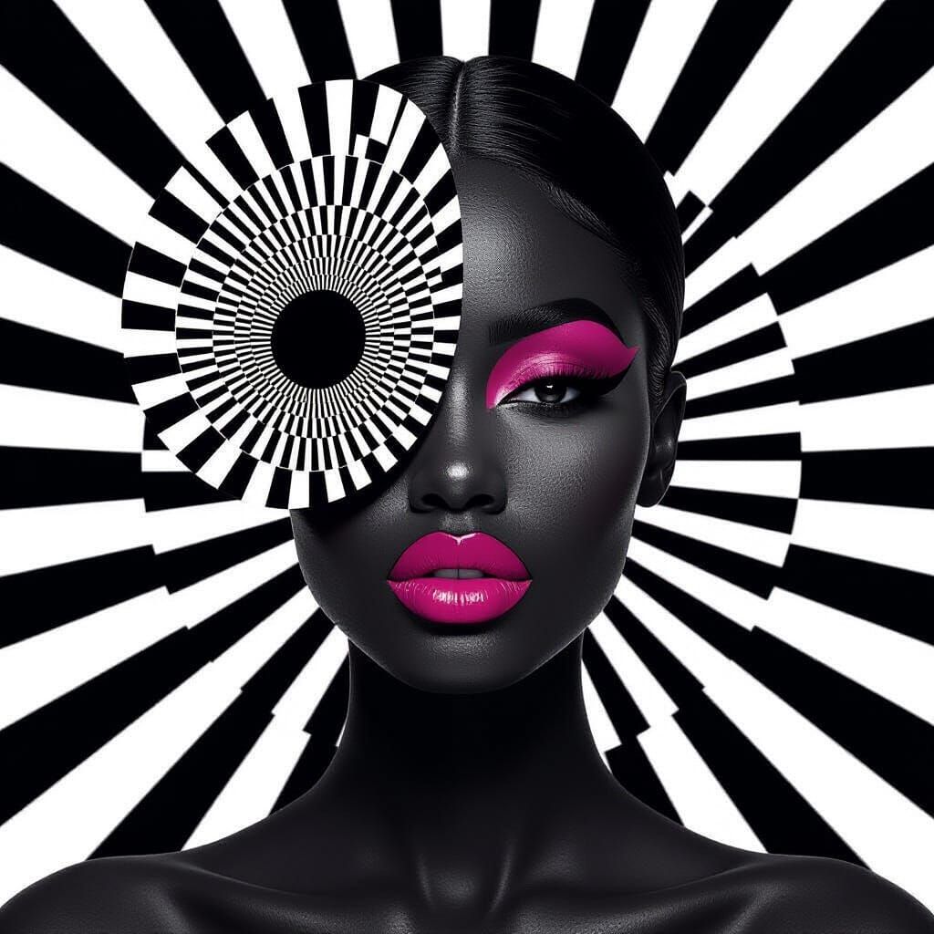 Avant-Garde Fashion Portrait of African American Woman