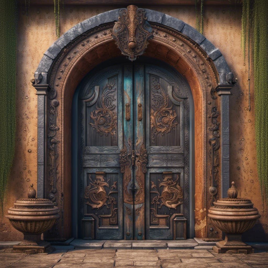 Ancient Wooden Door with Unique Design