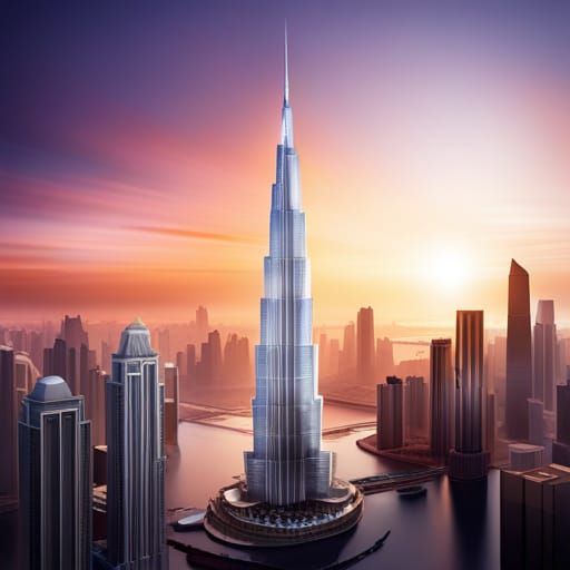 Origami Burj Khalifa Papercraft in 8K