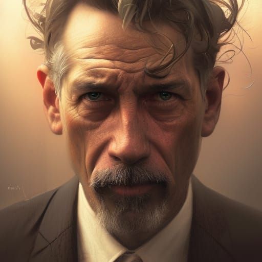 Emotional Father Portrait in Hyperdetailed Style