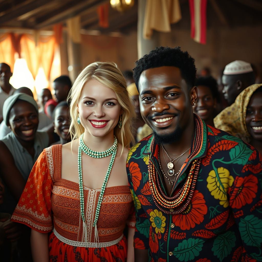 Congolese Wedding Celebration in Cinematic Film Style