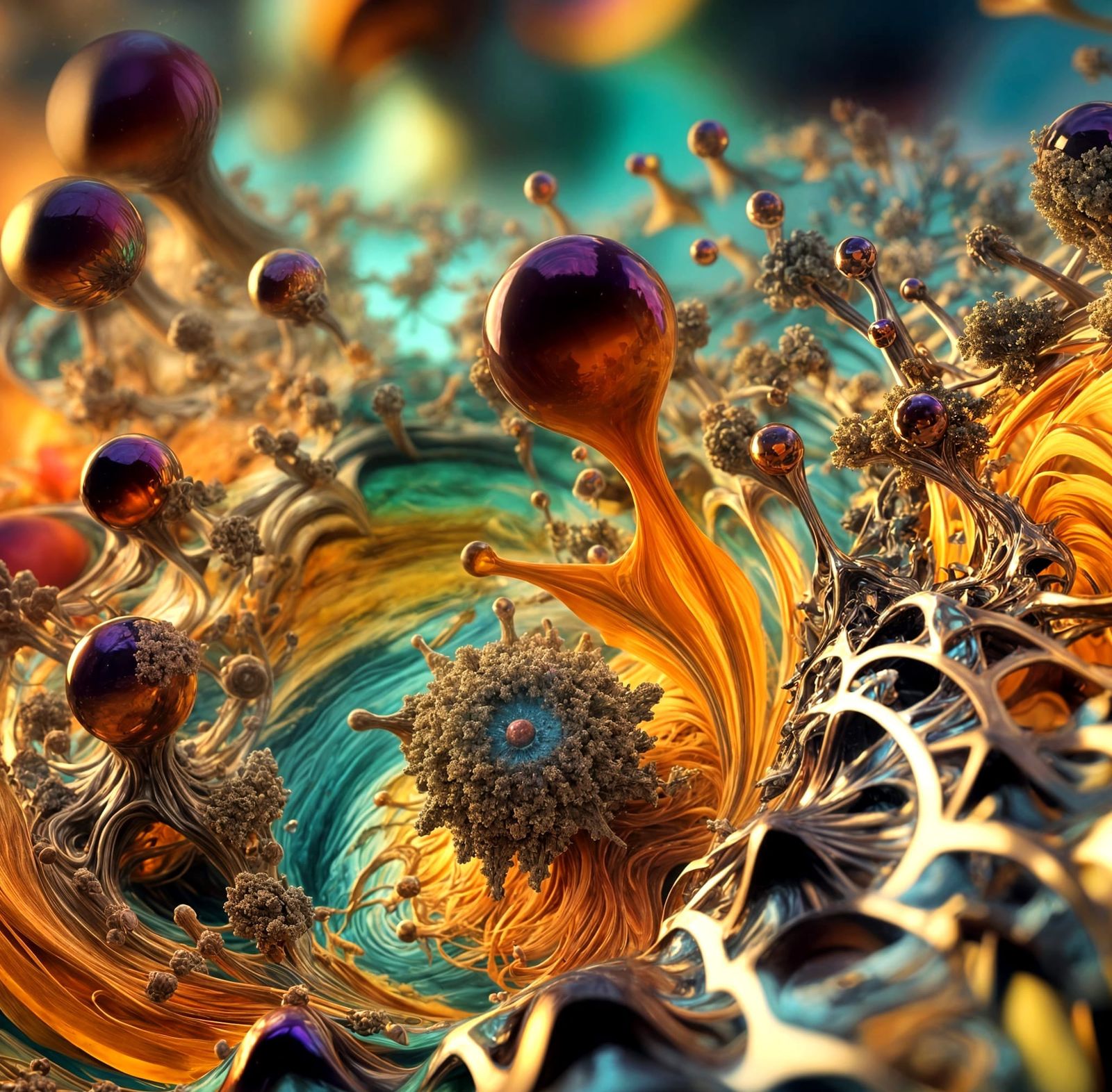 Geometric Abstract in Polychromatic 3D Render