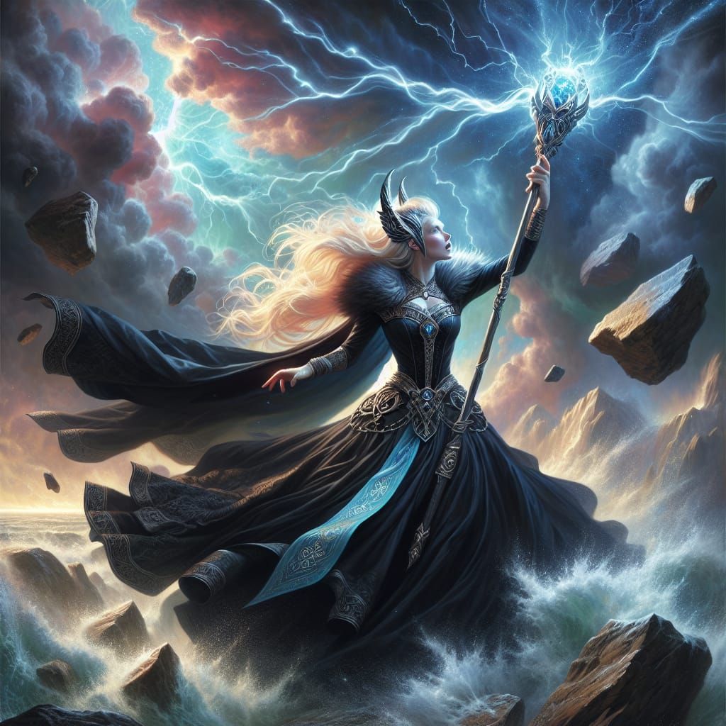 Mystical Norse Goddess Unleashes Stormy Fury