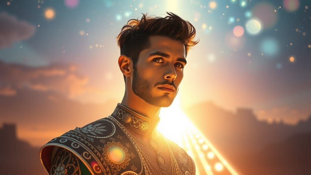 Ethereal Cosmic Portrait in Astral Attire