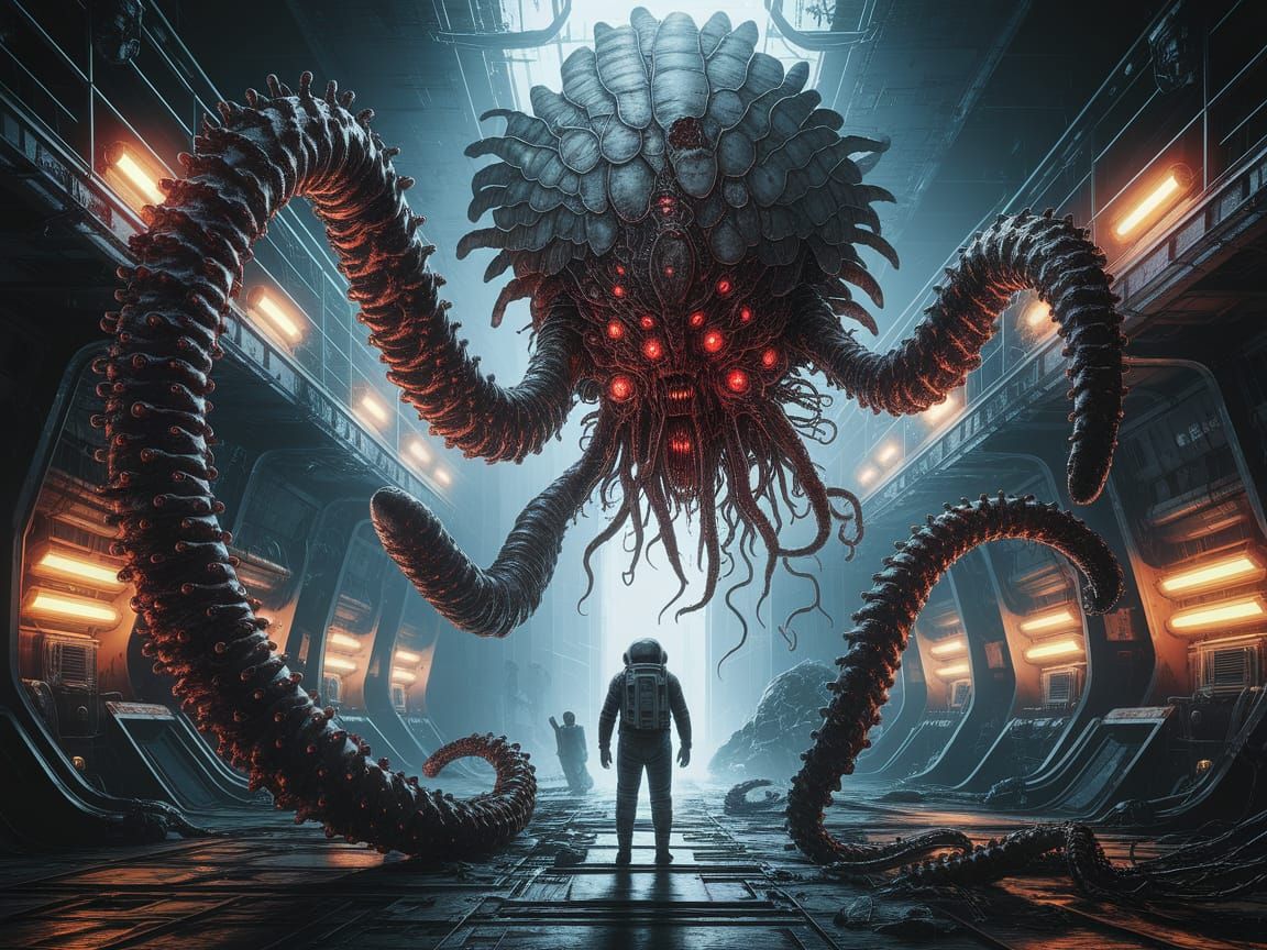 Chilling Sci-Fi Horror: Alien Encounter on Derelict Spaceshi...