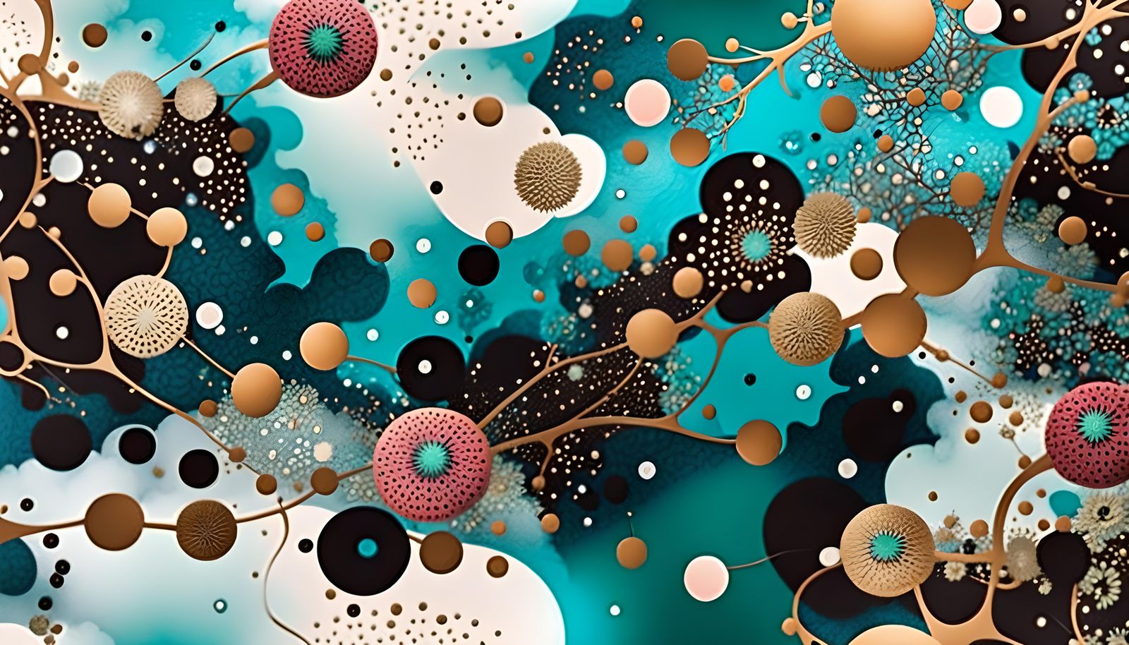 Kaleidoscopic Flowers in a Midnight Garden