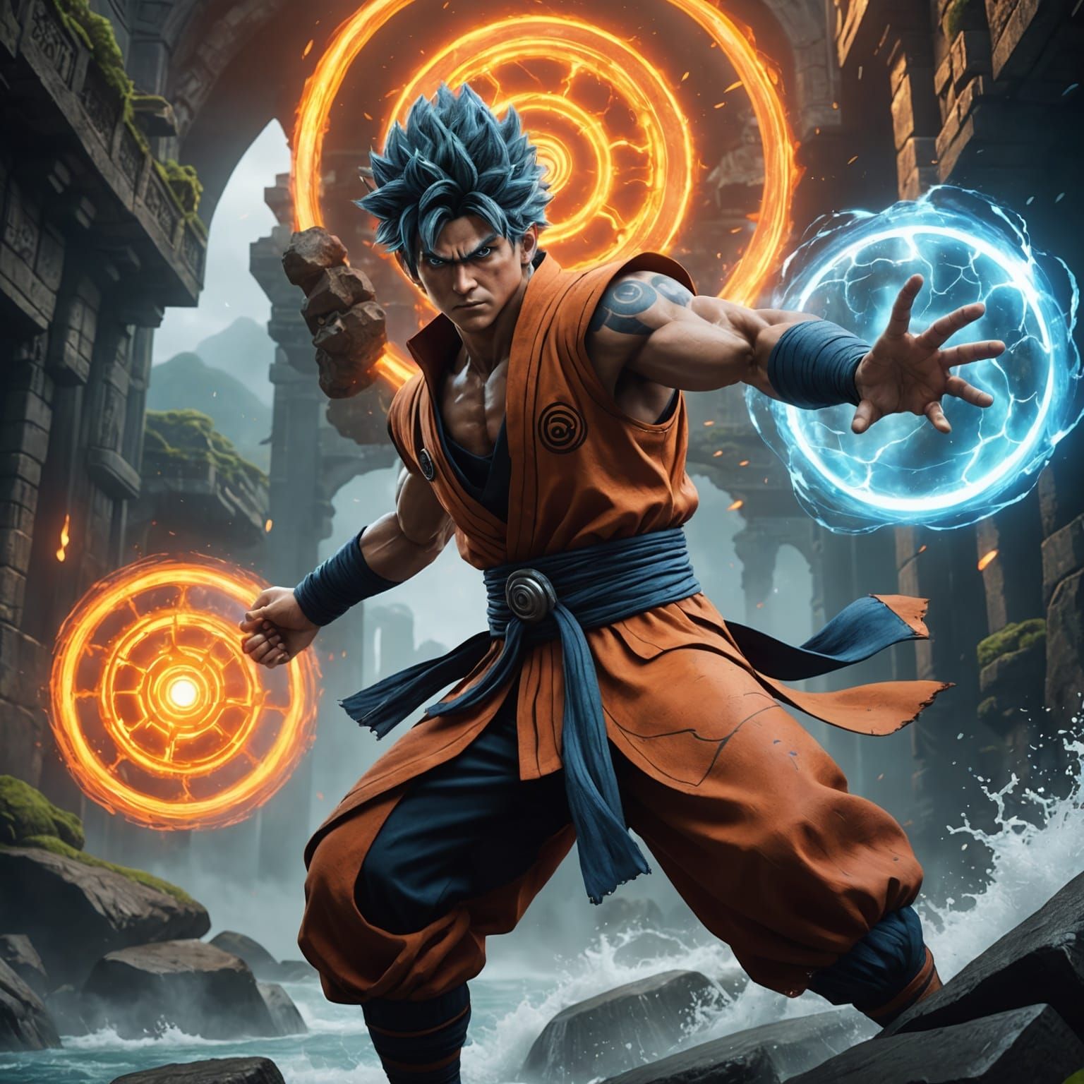 Rasengan Versus Kamehameha: Epic Energy Battle