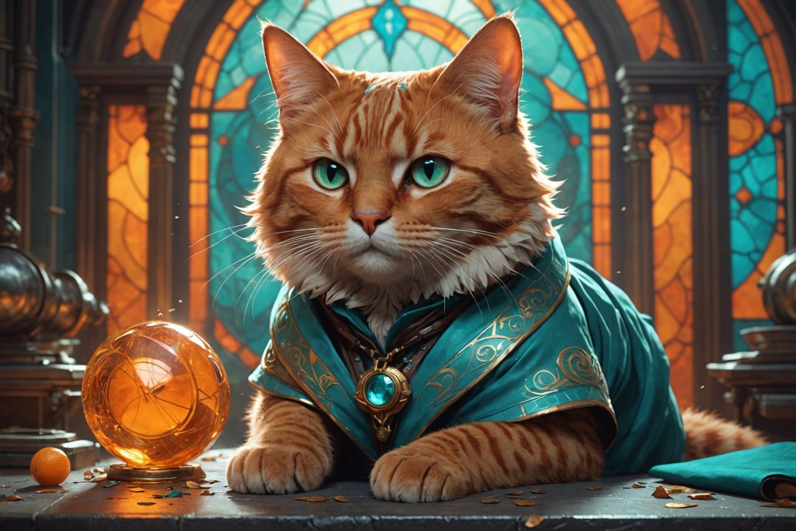 Man Stroking Cat: Hyperdetailed Art Nouveau Concept