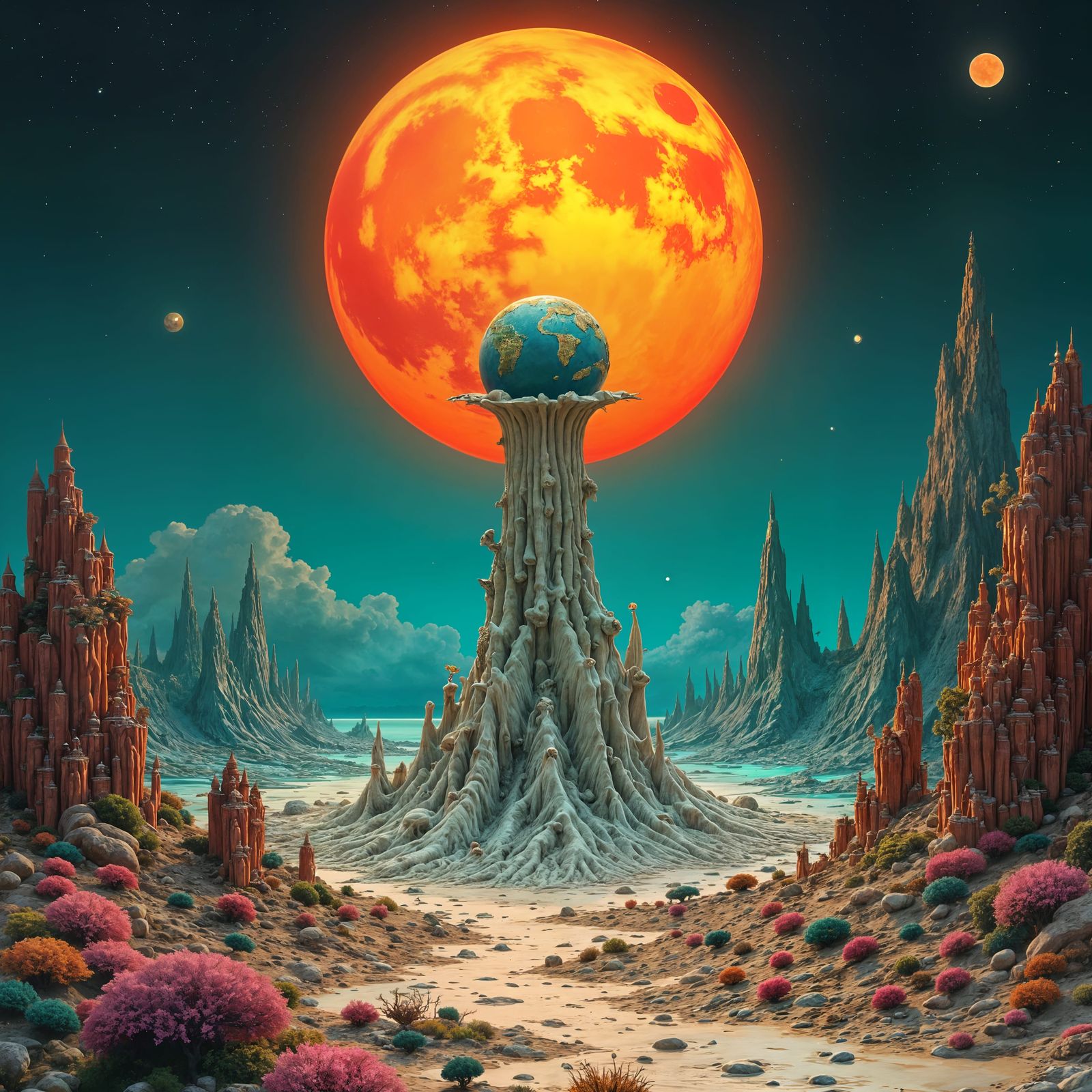 Surrealist Earth Melts: A Fantastical Vision