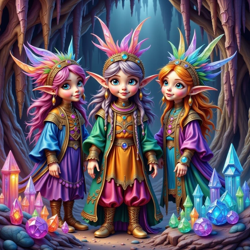 Mystical Fraggles in Iridescent Crystal Caves