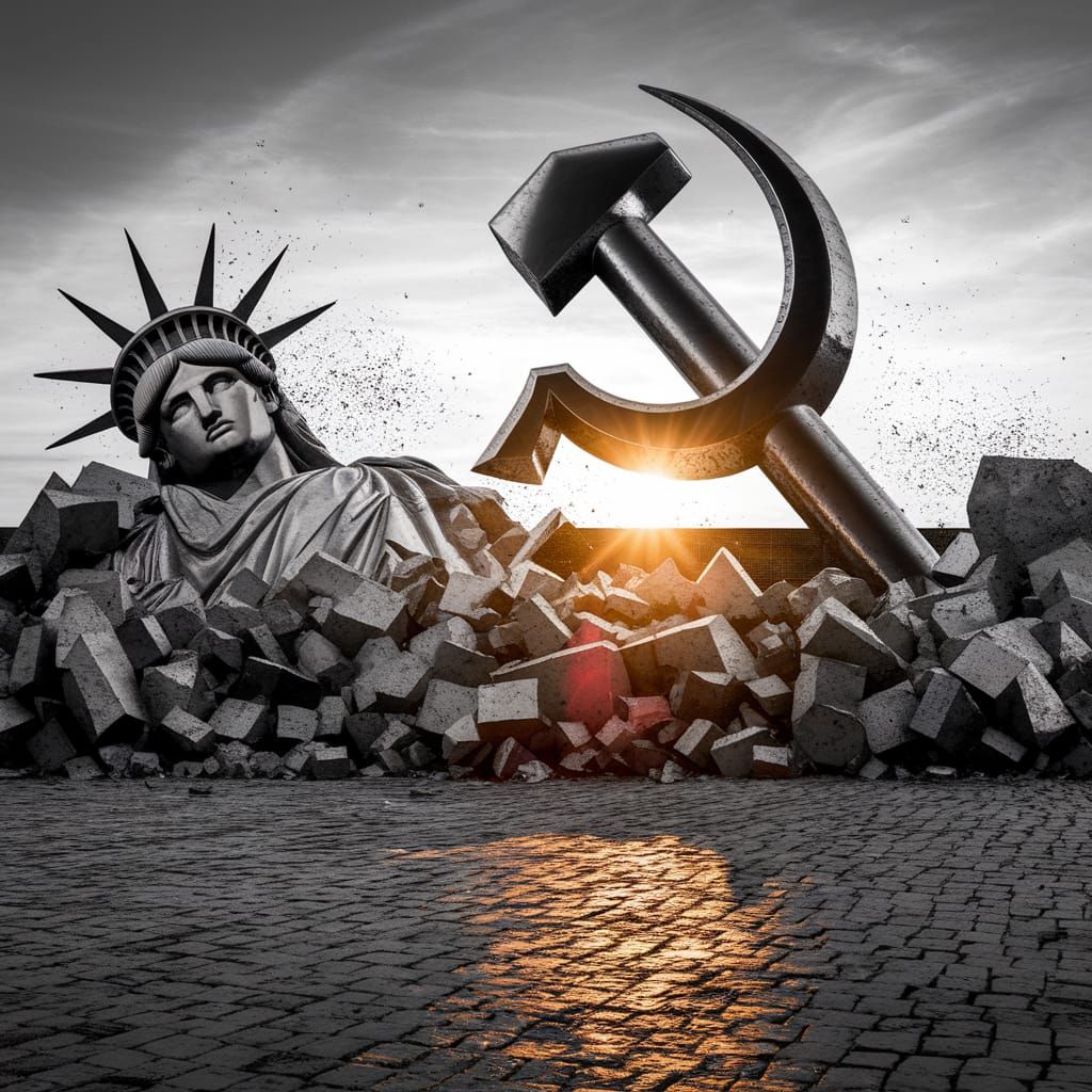 Statue of Liberty Destroyed, Hammer and Sickle Rises in Bron...