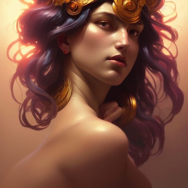 Goddess Portrait in Hyperdetailed Digital Art Style