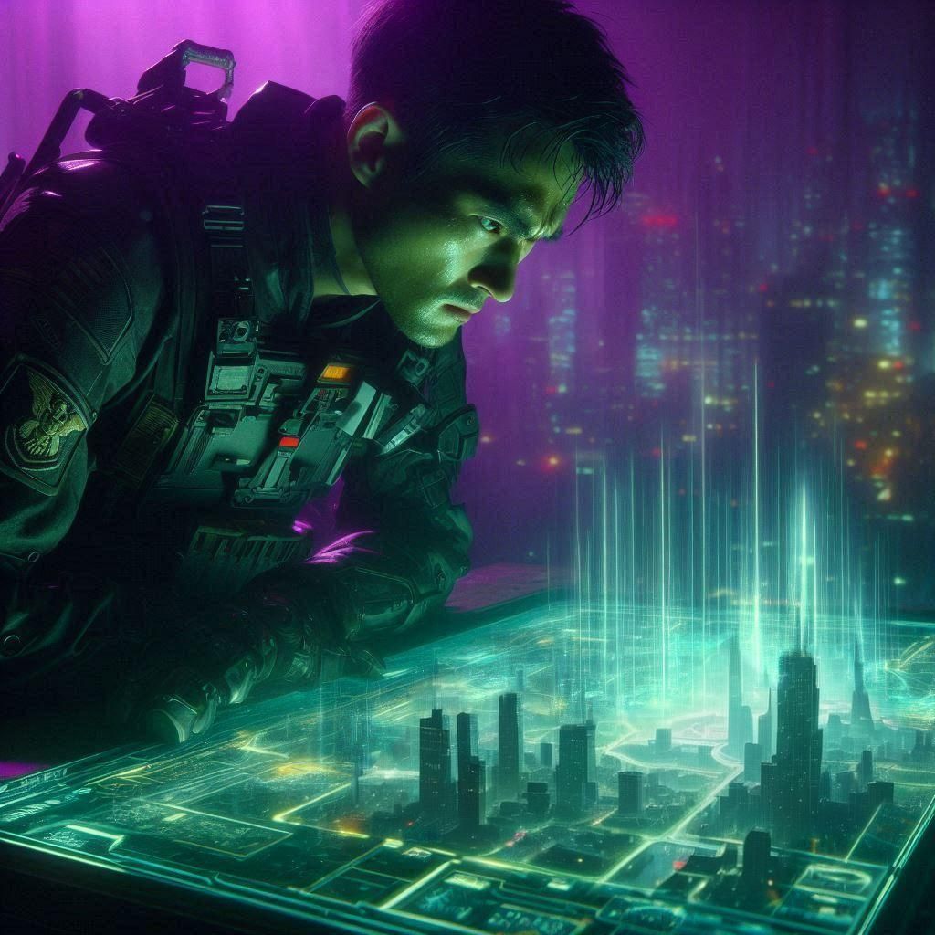 Holographic City Battle Simulation