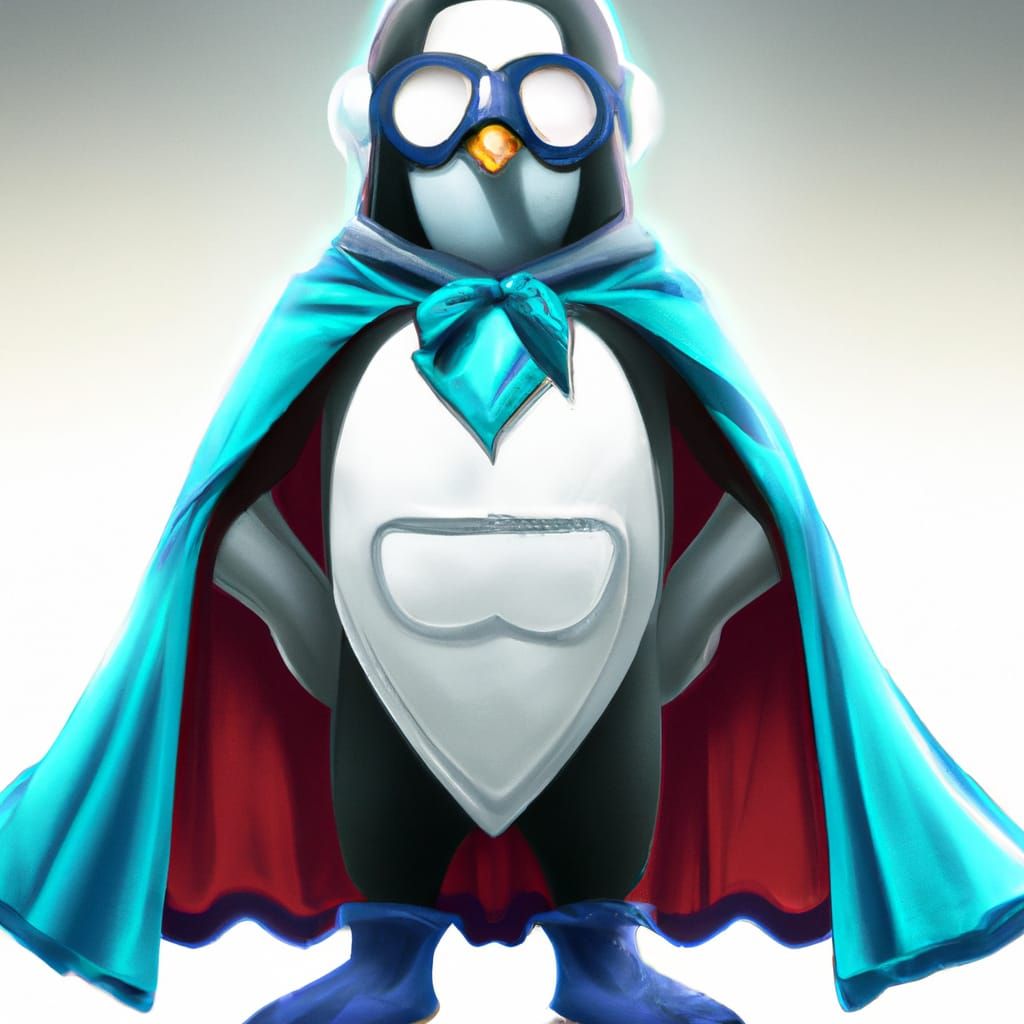 Penguin Superhero: Award-Winning Digital Art Champion