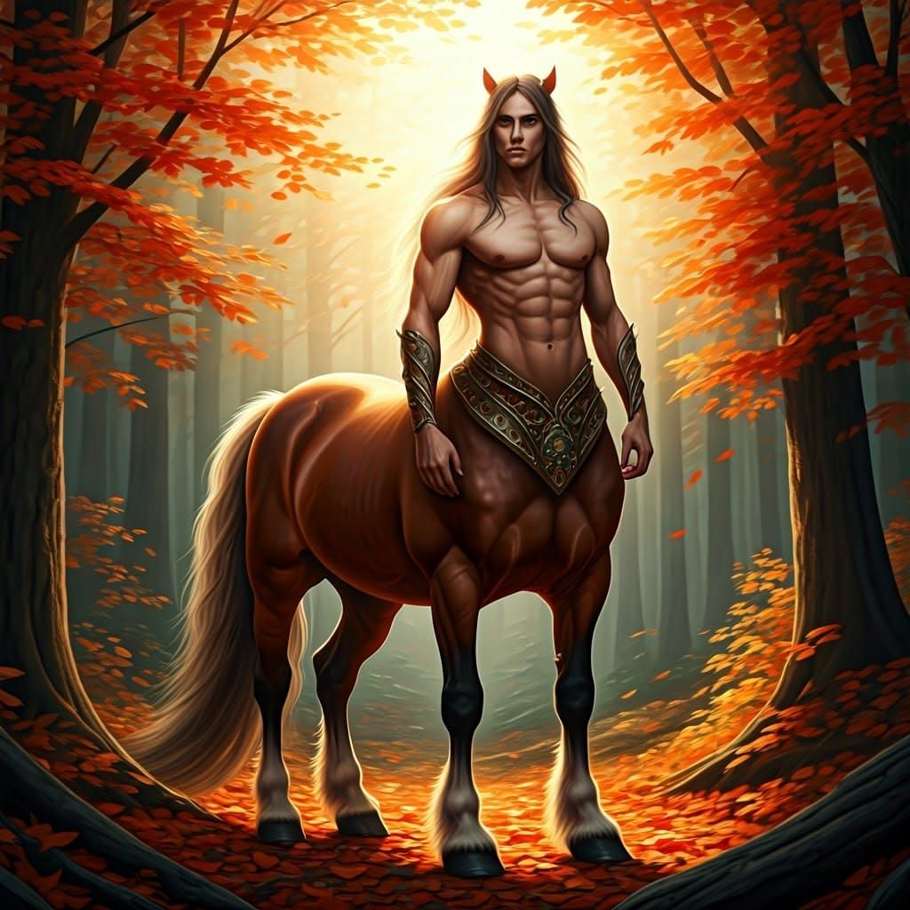 Majestic Centaur in Autumn Forest