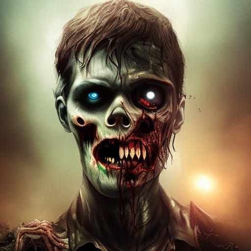 Zombie Self-Portrait: Epic Digital Matte Painting