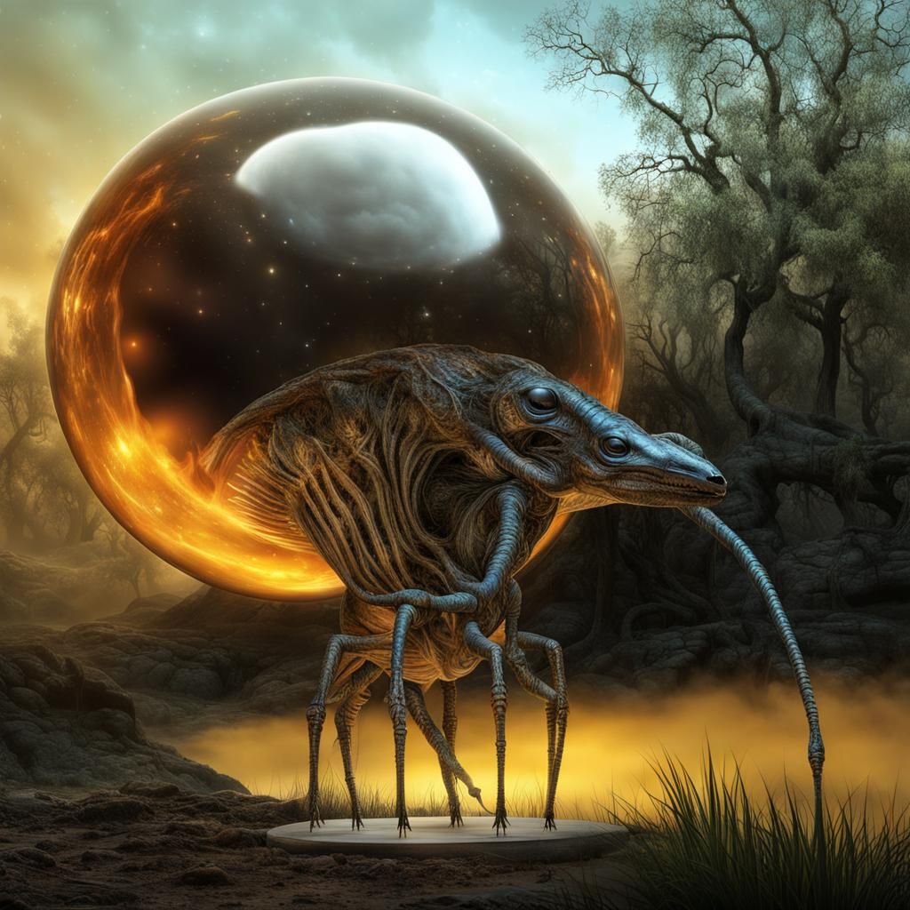 Glossy Alien Life Forms in Surreal Magical Realism