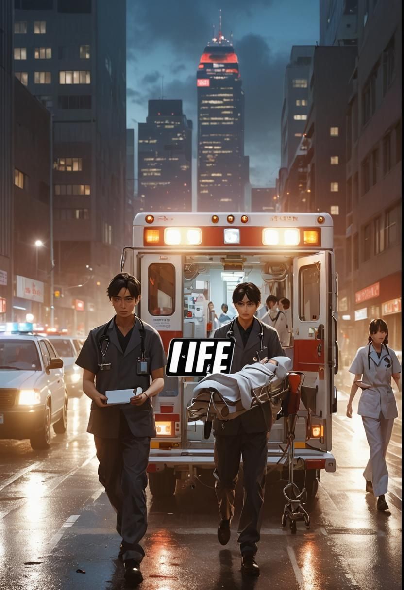 Serious Doctor in Anime Style at Emergency Hospital