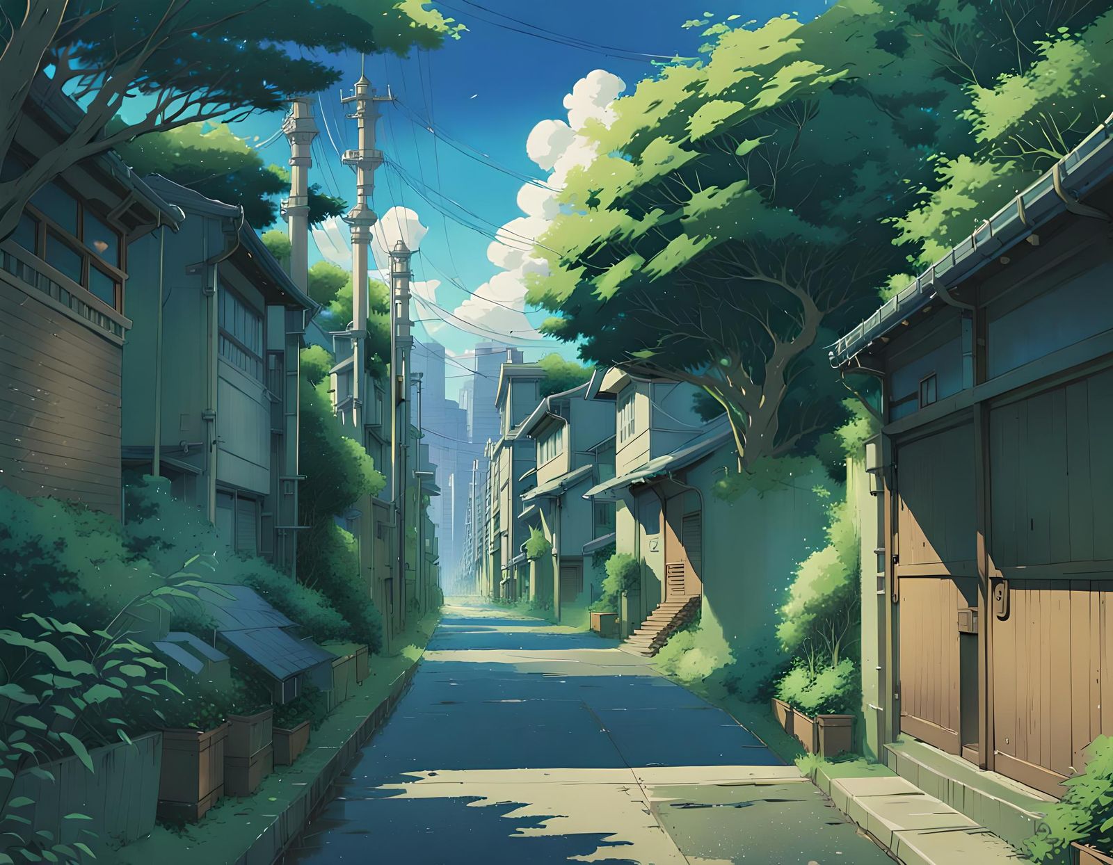 Anime Street Scene in Studio Ghibli Style