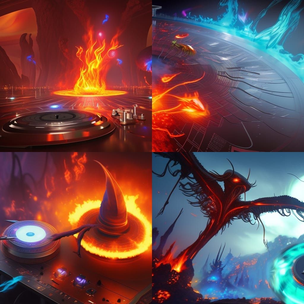 Flaming Alien Turntables Fight for Earth Dominance