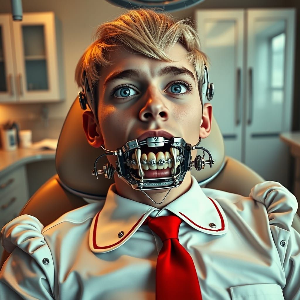 Epic Dental Odyssey in Cyberpunk Style