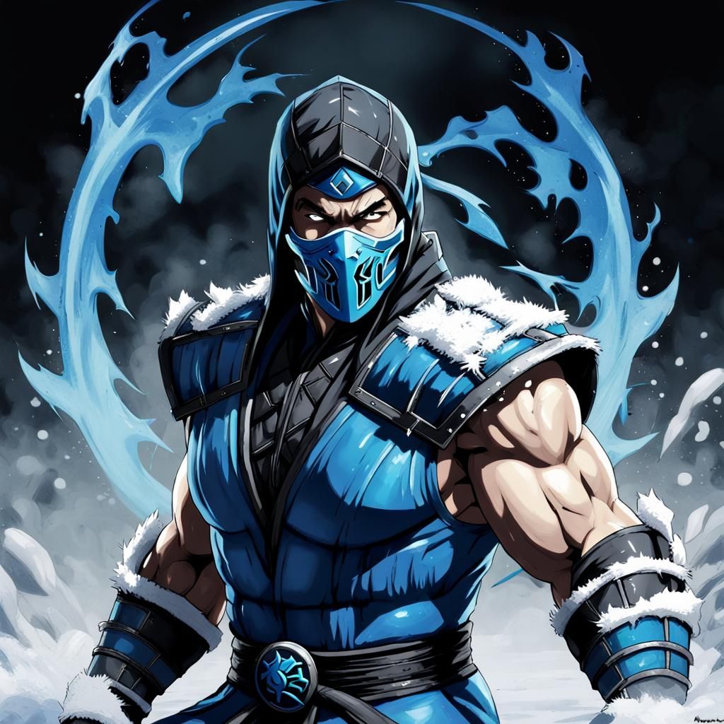 Sub-Zero from Mortal Kombat in Anime Style