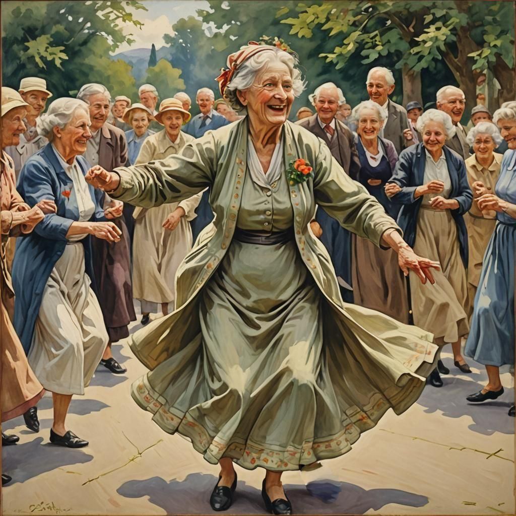 Dancing Woman in Edith Holden Style