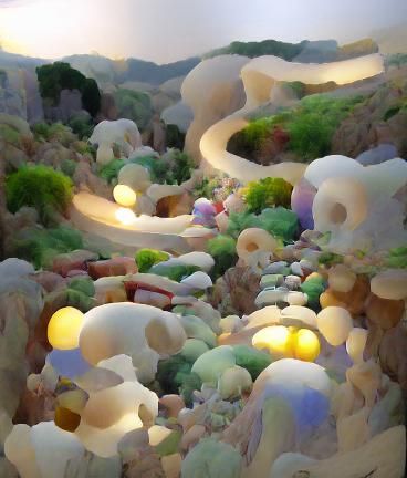 Winding Road in Gemstone Cave: Surreal 3D Render