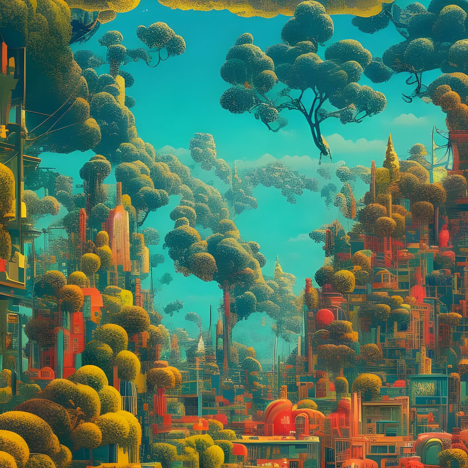 Surreal Hylics Landscape with Giant Tube Television