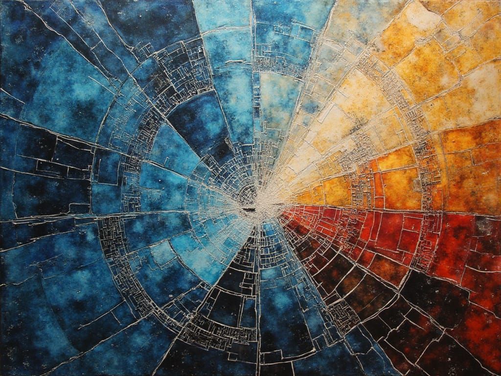 Breaking Geometry Petri Effect Silverpoint Resin Acrylic