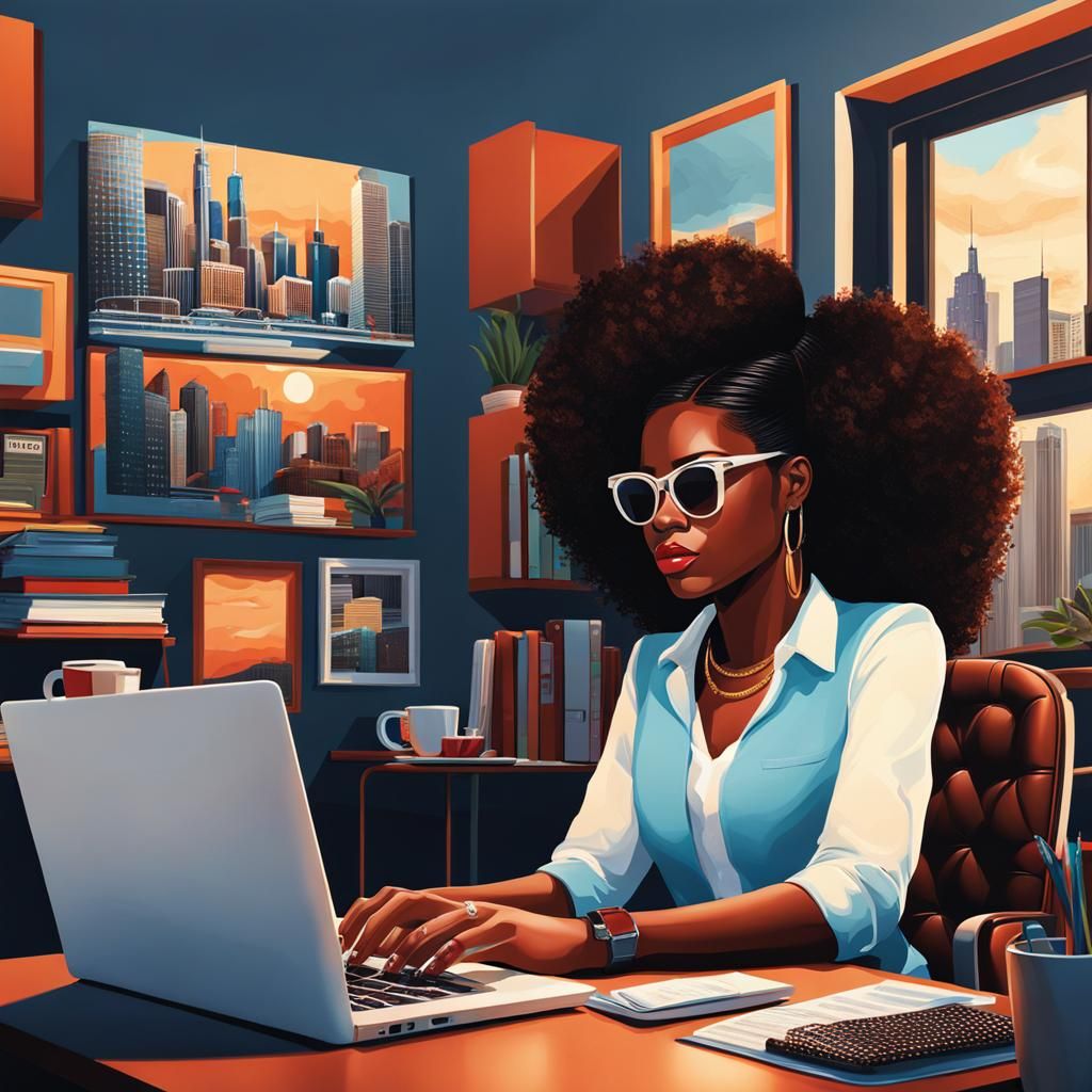 Detailed Image of Woman Working on Laptop