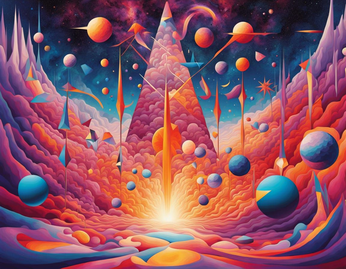 Imagine a piece of mathematical art utilizing the concept of...