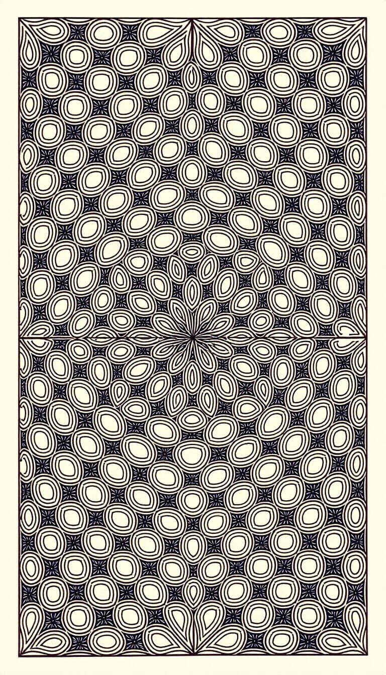 Intricate Cross Hatch Arabesque Zentangle Design