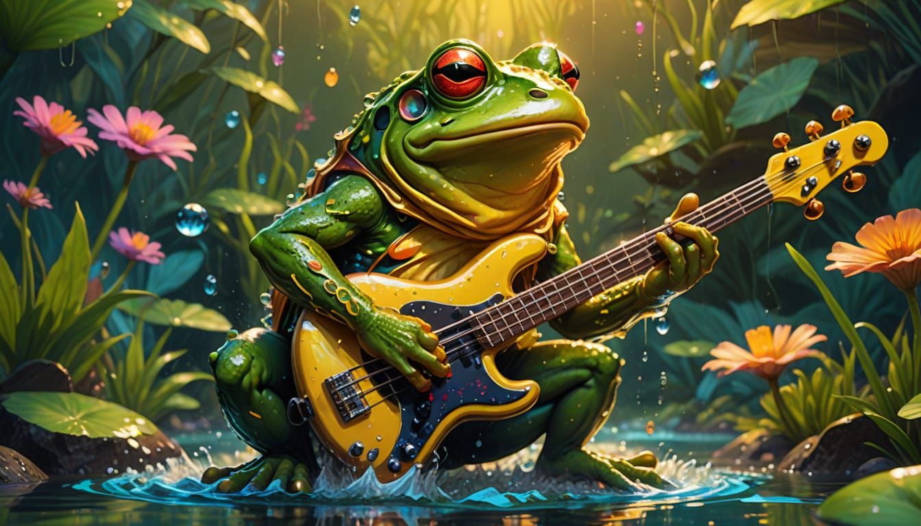 Radical Frog Slaps Bass Underwater: Concept Art