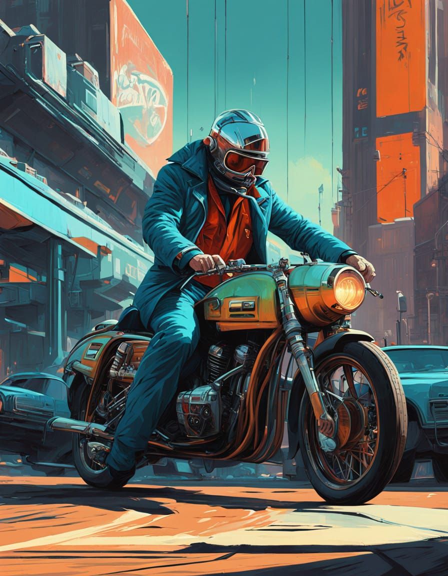 Ecstatic Elvis in Vibrant Turquoise and Orange, Neo-Expressi...