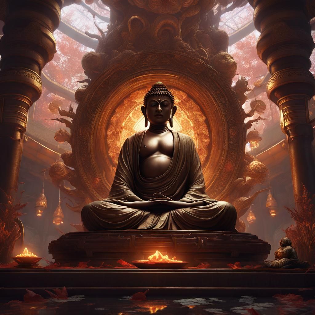 Buddhism in Dark Fantasy Style