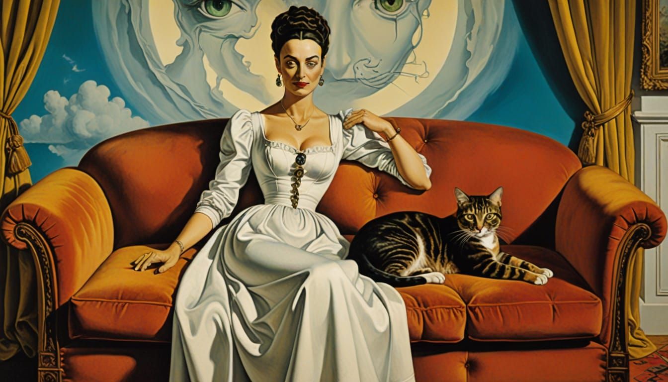 Surreal Sofa Scene in the Style of Salvador Dali