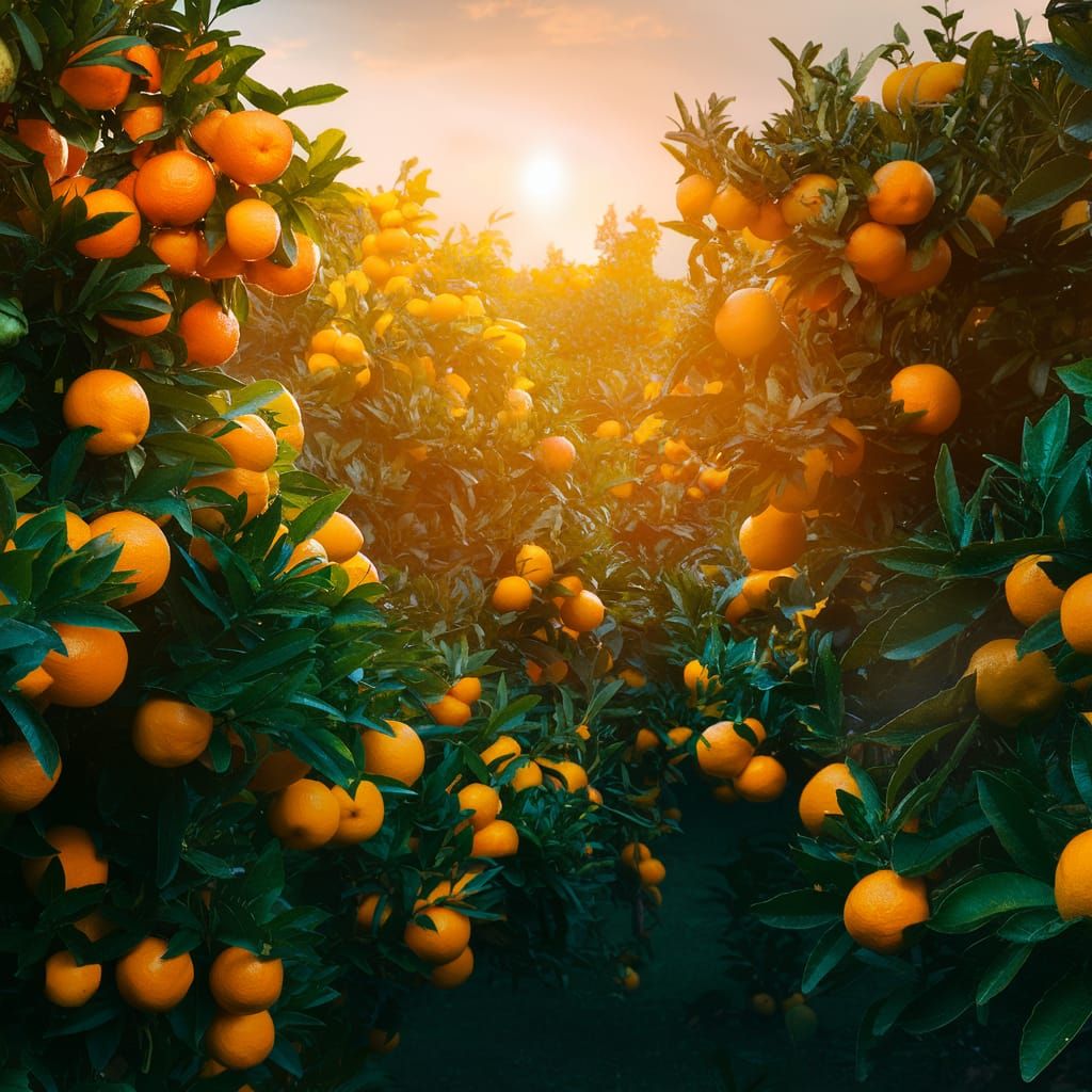 Golden Hour at the Orange Orchard