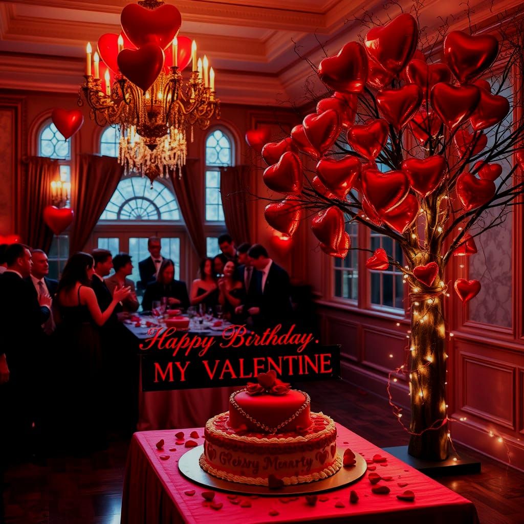 Romantic Gothic Valentine's Birthday Party in a Luxurious Ba...