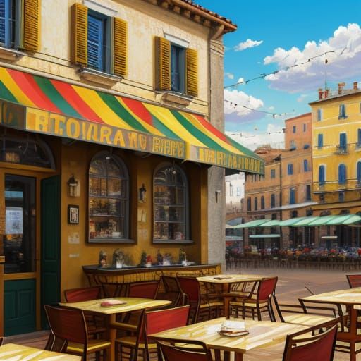 Vibrant Italian Cafe with Cozy Outdoor Seating