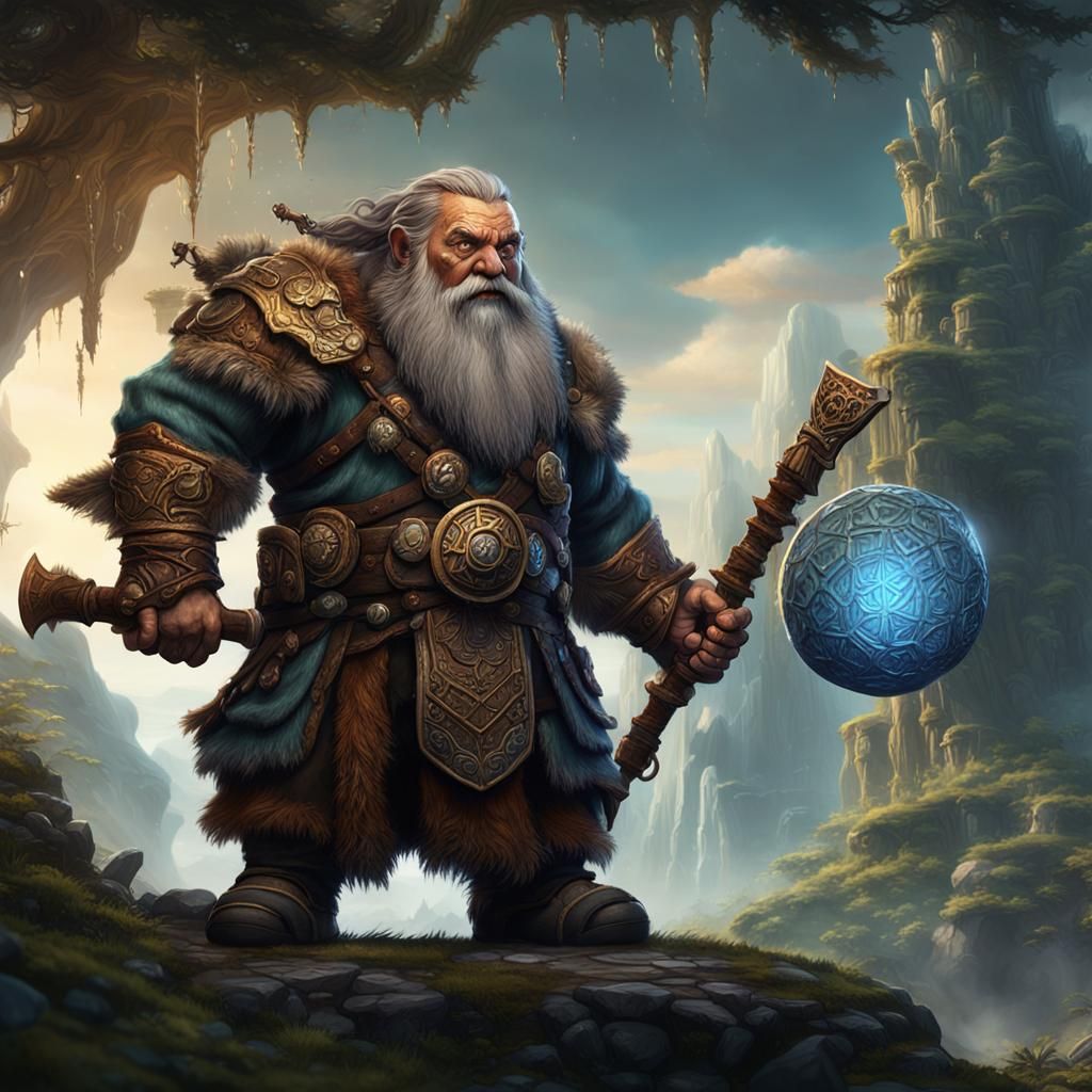 Dwarf Magma Druid in Detailed Matte Painting