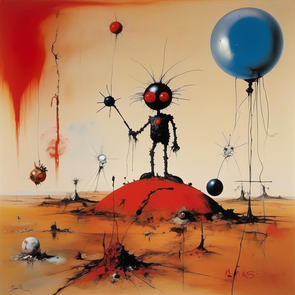 Surreal Mars Landscape in Abstract Style