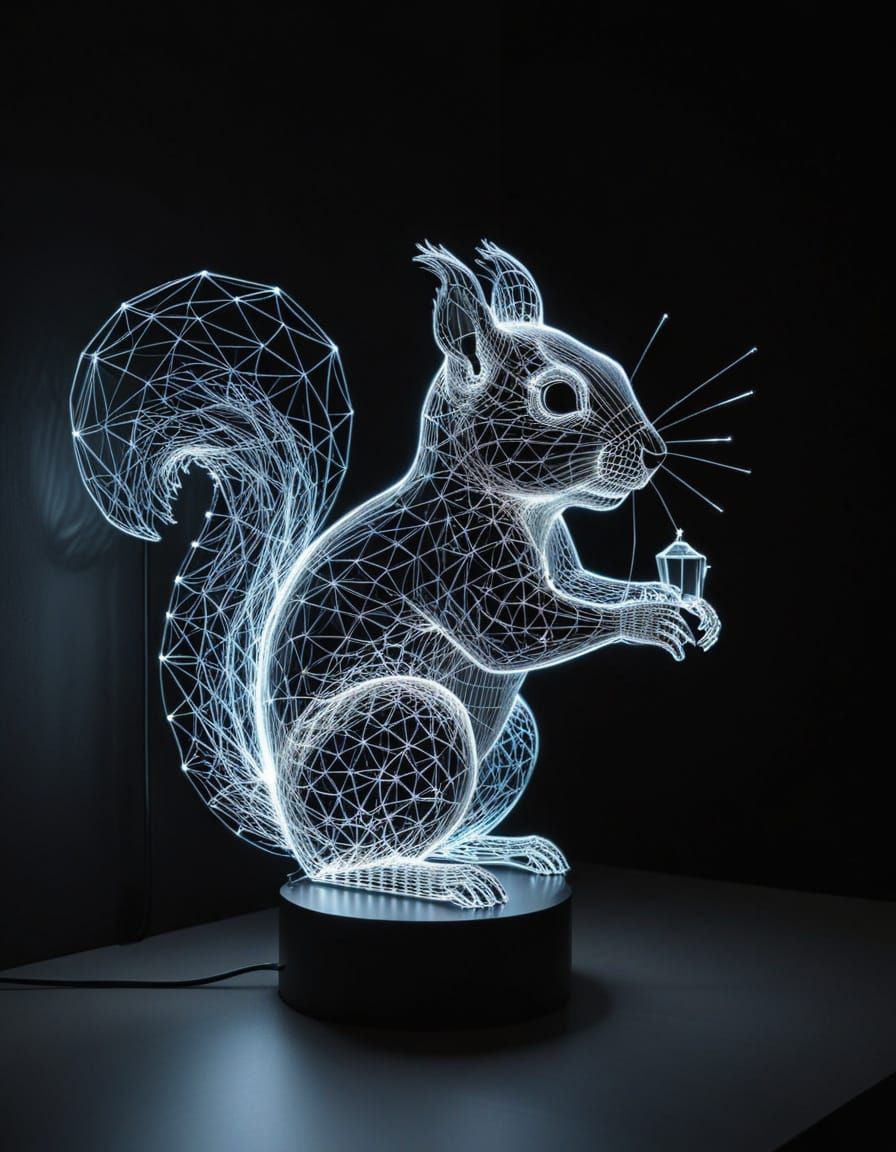 Optical Illusion Squirrel in Interconnected Nodes
